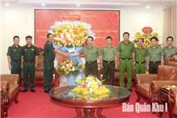 Thiếu tướng Trương Mạnh Dũng, Tư lệnh Quân khu chúc mừng Công an tỉnh Thái Nguyên